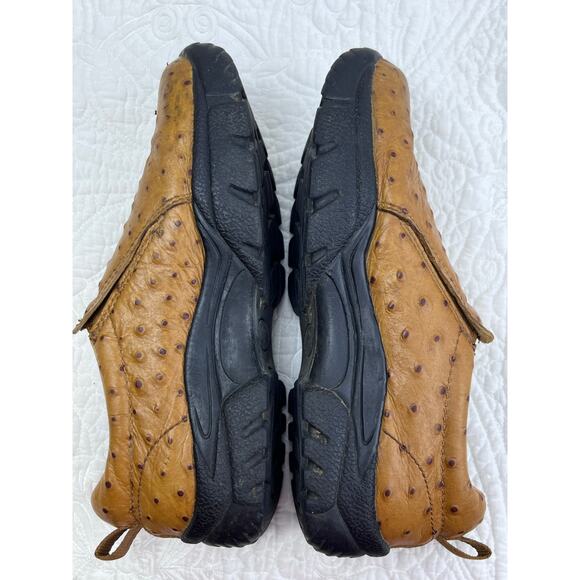 Roper Women's Tan Ostrich Leather Slip On Western Cowboy Shoes - Size 8 - Picture 8 of 10